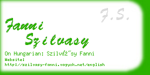 fanni szilvasy business card